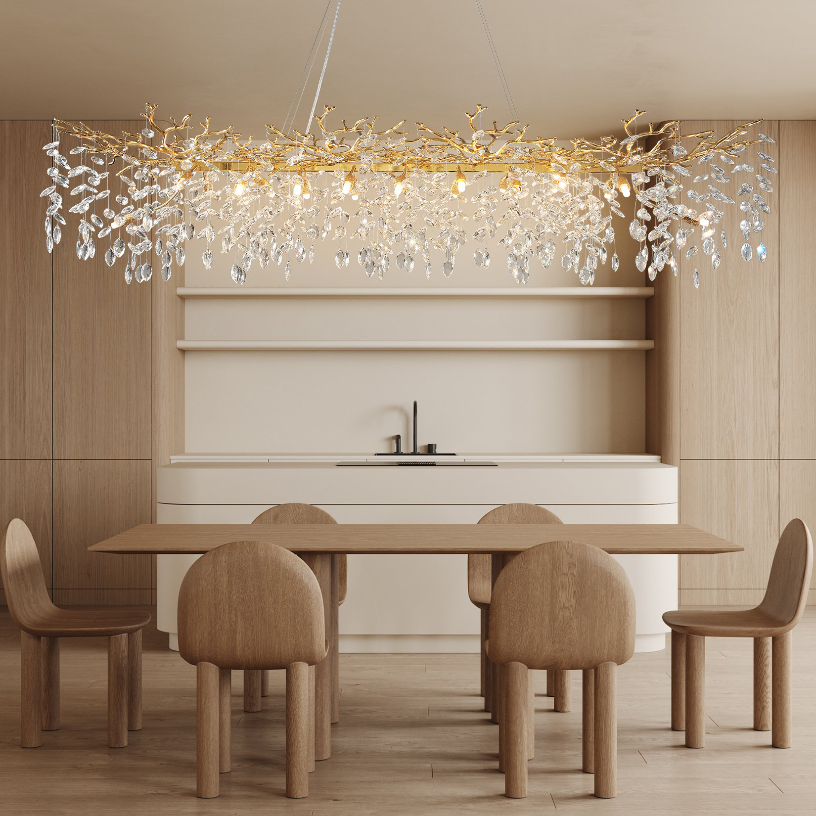 House of Hampton Erdenheim Modern Square Rectangle Crystal Chandeliers for Dining Room Kitchen Island Reviews Wayfair
